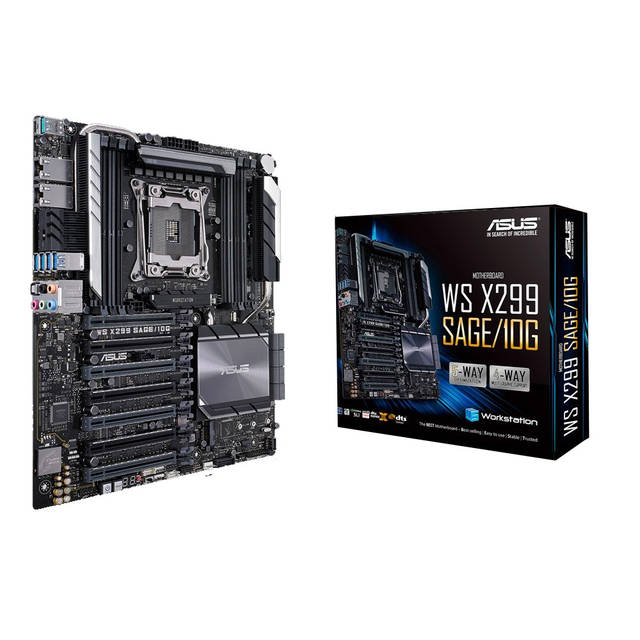 Asus WS X299 SAGE/10G LGA2066/ Intel X299/ DDR4/ 4-Way CrossFireX & 4-Way SLI/ SATA3&USB3.1/ M.2&U.2/ A&2GbE/ CEB Motherboard