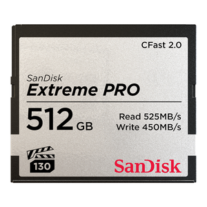 SanDisk Extreme Pro CFast 2.0, 512GB, Full HD, 4K Video Recording