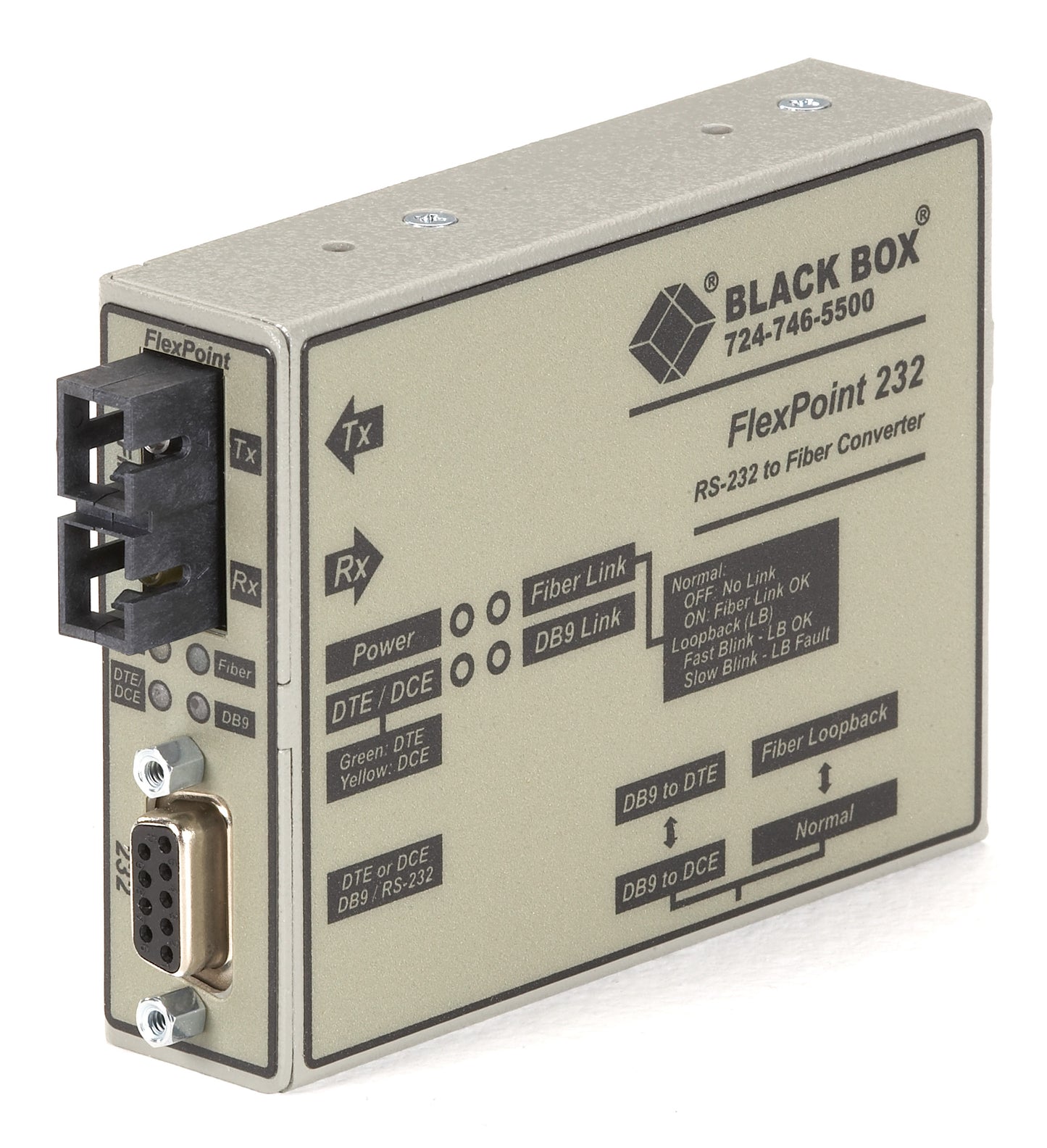 ASYNC RS232 EXTENDER - FIBER DB9 FEMALE ST SM 30-KM