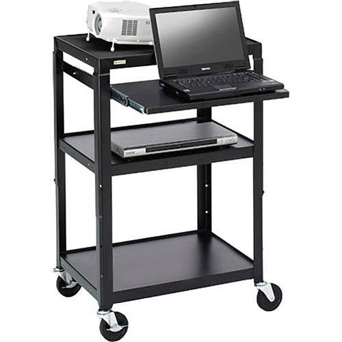 AV CART W/SLIDE OUT NOTEBOOK SHELF, ADJUSTABLE HEIGHT, 24W X 18D X 27-43H, WELDE
