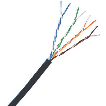 1000FT CAT5E BLACK SOLID