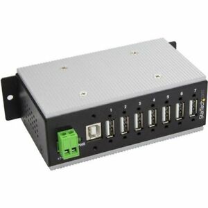 INDUSTRIAL 7 PORT USB 2.0 HUB W/USB TYPE-A SCREW LOCK PORTS 480MBPS - RUGGED MET