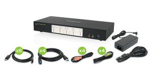 4Port 4K Dual DisplayPort KVM