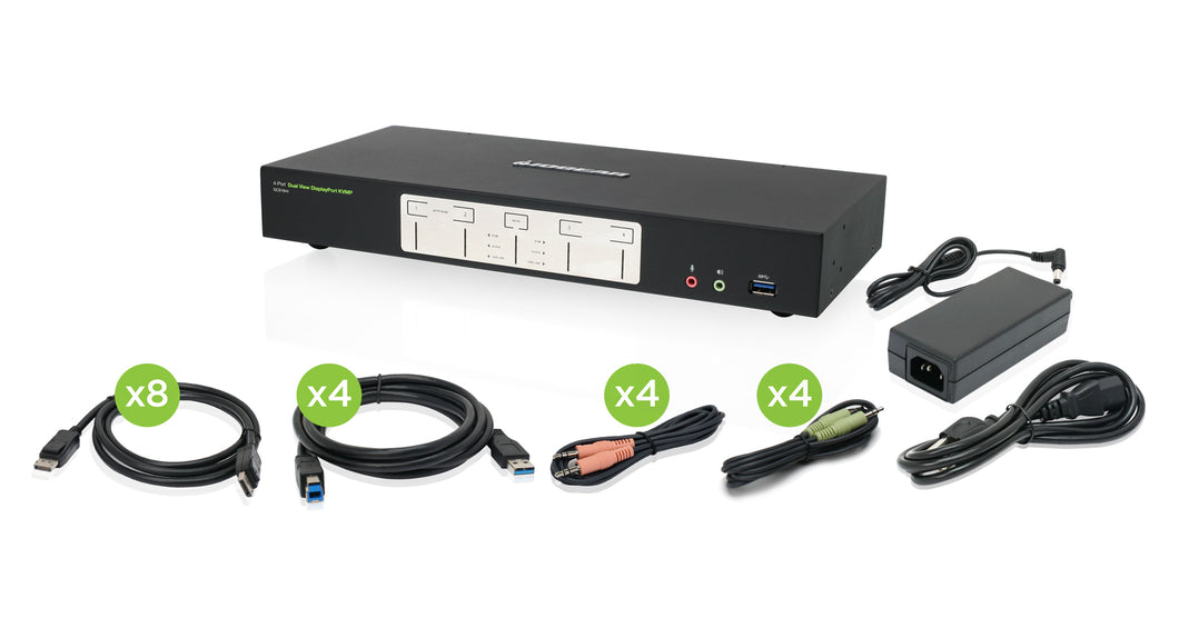 4Port 4K Dual DisplayPort KVM