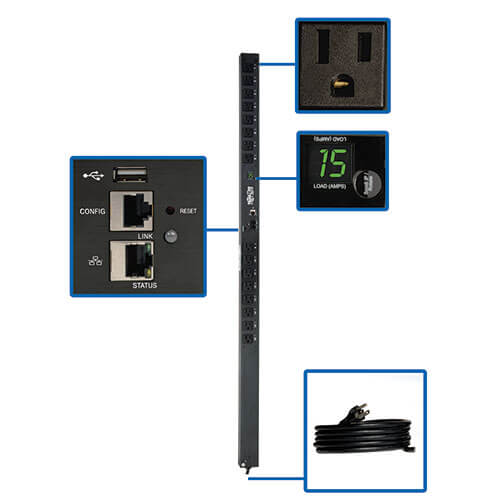 EATON 1.4KW SINGLE-PHASE SWITCHED PDU - LX INTERFACE, 120V OUTLETS (16 5-15R), 1