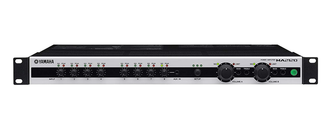 MIXER AMP WITH 2 STEREO INPUTS AND 6 MIC/LINE INPUTS. OUTPUT EQ AND CROSSOVER, C