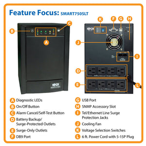 UPS SMART 750VA 500WAVR 120V
