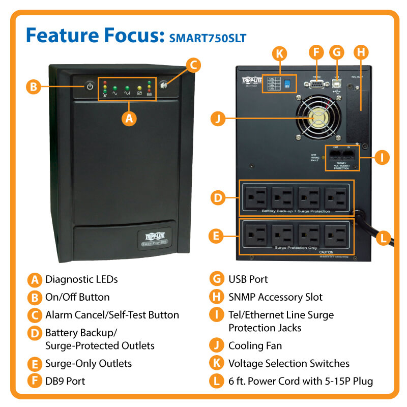 UPS SMART 750VA 500WAVR 120V