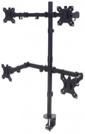 MANHATTAN UNIVERSAL FOUR MONITOR MOUNT WITH DOUBLE-LINK SWING ARMS HOLDS TWO 13