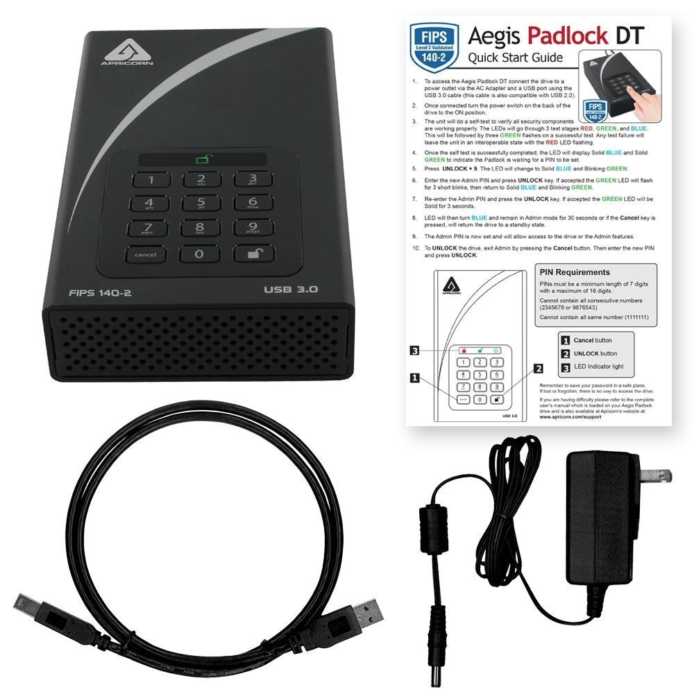 FIPS VALIDATED,12TB USB3.0 256B ENCRYPTN