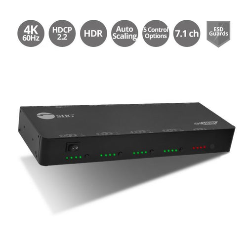 SELECT AND SWITCH BETWEEN ANY OF 4 HDMI SOURCE DEVICES TO DISPLAY ON ANY OF 4 HD