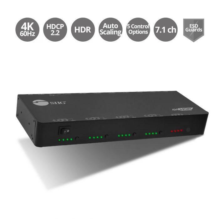 SELECT AND SWITCH BETWEEN ANY OF 4 HDMI SOURCE DEVICES TO DISPLAY ON ANY OF 4 HD