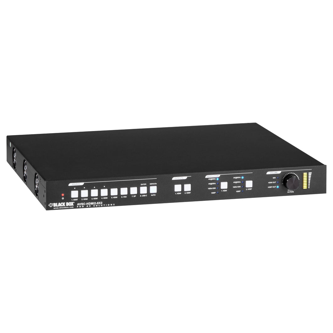 8X2 VIDEO MATRIX SWITCHER, 18G SEAMLESS SWITCHING, HDMI 2.0