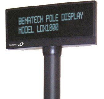 9MM 2X20 USB PORT-POWERED POLE DISPLAY,BRIGHT BLUE-GREEN VACUUM FLUORESCENT DISP