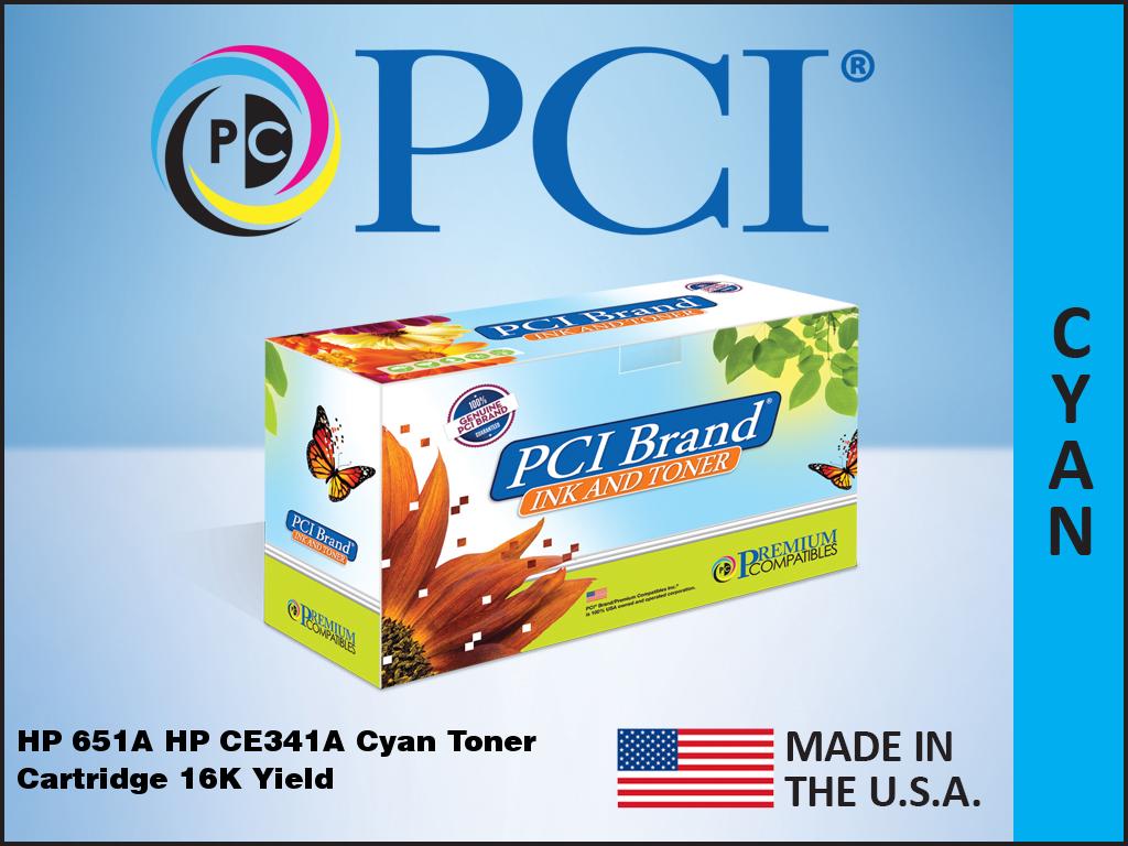 PCI REMAN HP 651A CE341A CYAN TONER 16K