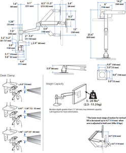 ERGOTRON LX DESK MOUNT LCD MONITOR ARM (WHITE).MOUNTS TO A DESK TO FREE UP SPACE