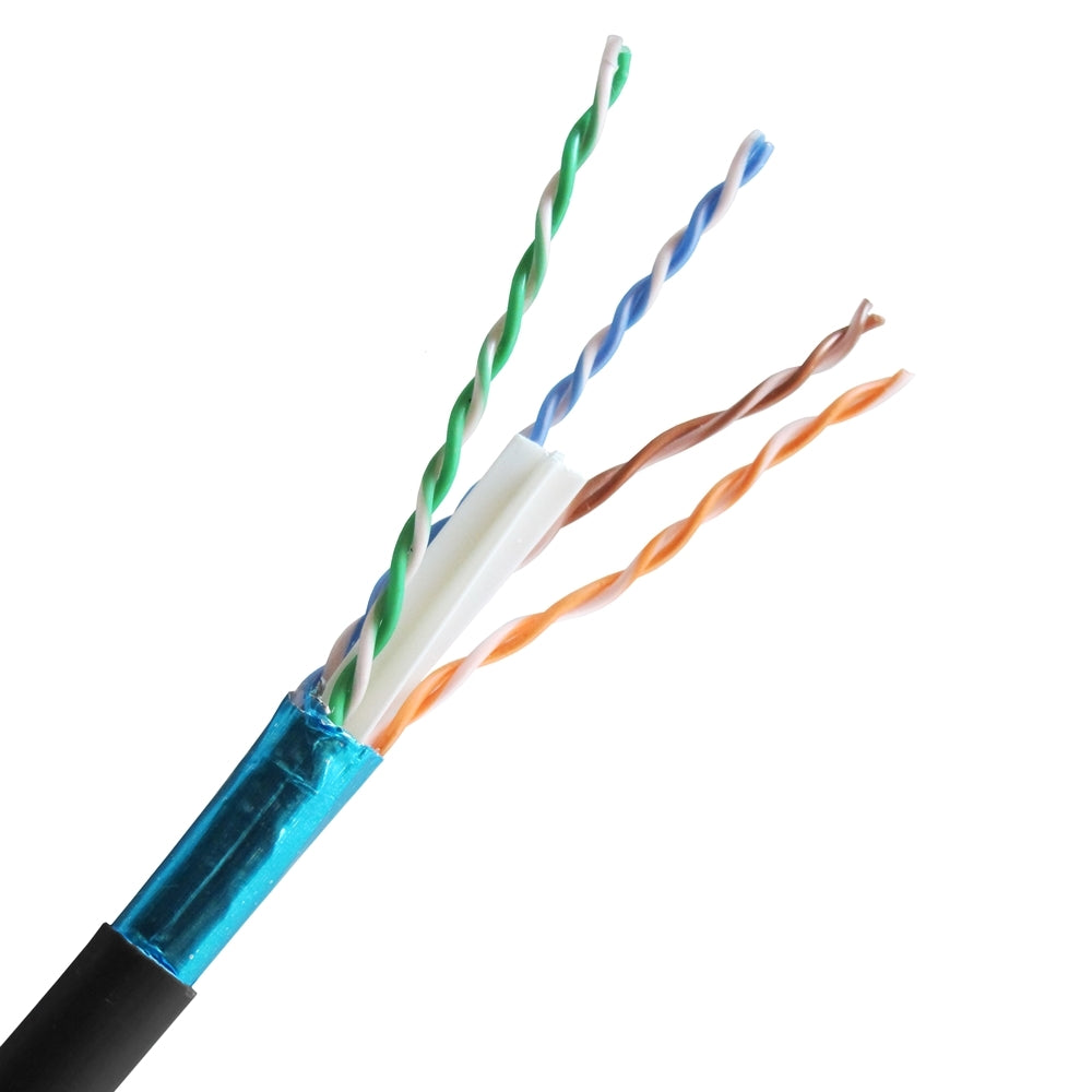 1000FT CAT5E BLACK PLENUM SOLID
