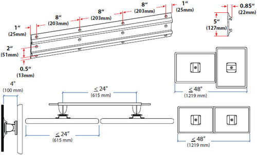 Ergotron Neo-Flex Dual Monitor Wall Mount