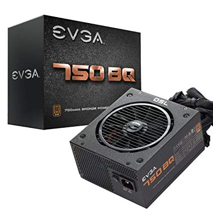 EVGA Power Supply 110-BQ-0750-V1 750 BQ 80+Bronze +12V 140mm Fan 750W with Free Self Tester PSU Retail