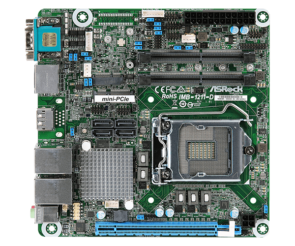 ASRock Motherboard IMB-1211-D Core i7/i5/i3 Celeron Q370 LGA1151 32GB DDR4 Mini-ITX Brown Box