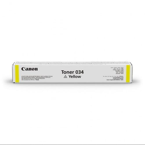 CANON CARTRIDGE 034 YELLOW TONER - FOR IMAGECLASS MF820CDN AND MF810CDN - FULL Y