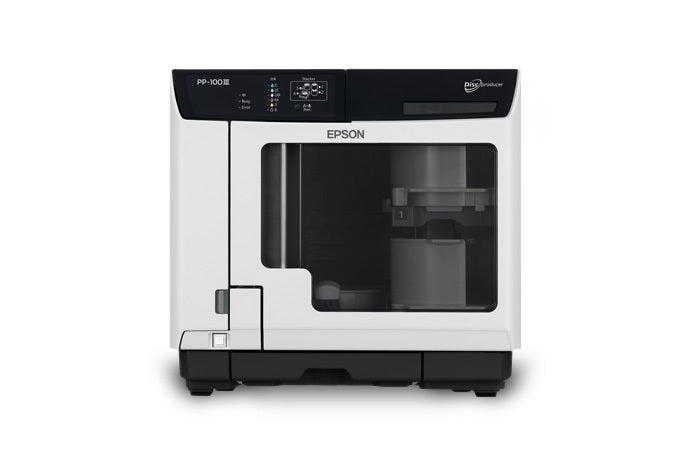 EPSON, PP-100II, DISCPRODUCER, CD/DVD DISC PUBLISHER, 100 DISC CAPACITY, USB, TOTAL DISC MAKER SOFTWARE, AC CABLE, INK, EPSON COOL WHITE, REPLACES C11C672001, FREIGHT LTL QUOTE REQUIRED