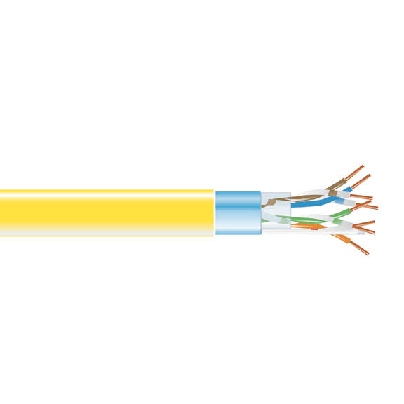 CAT5E 350-MHZ SOLID ETHERNET BULK CABLE - SHIELDED (F/UTP), CMR PVC, YELLOW, 100