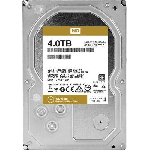 WESTERN DIGITAL 4TB GOLD SATA 128MB 3.5IN