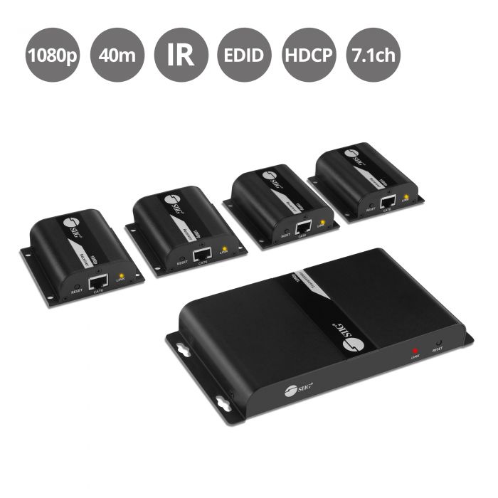 FULL HD QUALITY 1X4 HDMI EXTENDER/SPLITTER, EXTENDS 4X 1080P@60HZ VIDEO OUTPUT U