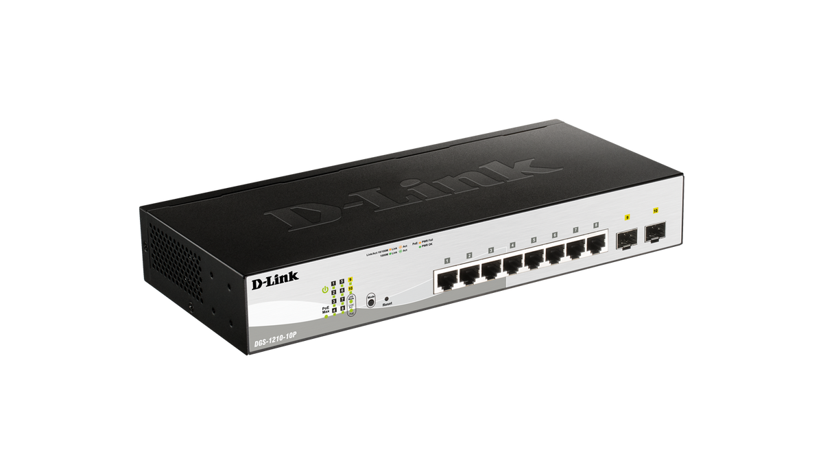 WEBSMART GIGABIT SWITCH.  8 PORT WITH WITH 2 SFP. LIMITED LIFETIME WARRANTY.