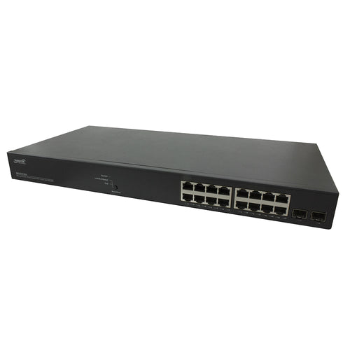 SMART MANAGED POE+ SWITCH, 16-PORT GIGABIT POE+, 2-PORT 100/1000 SFP