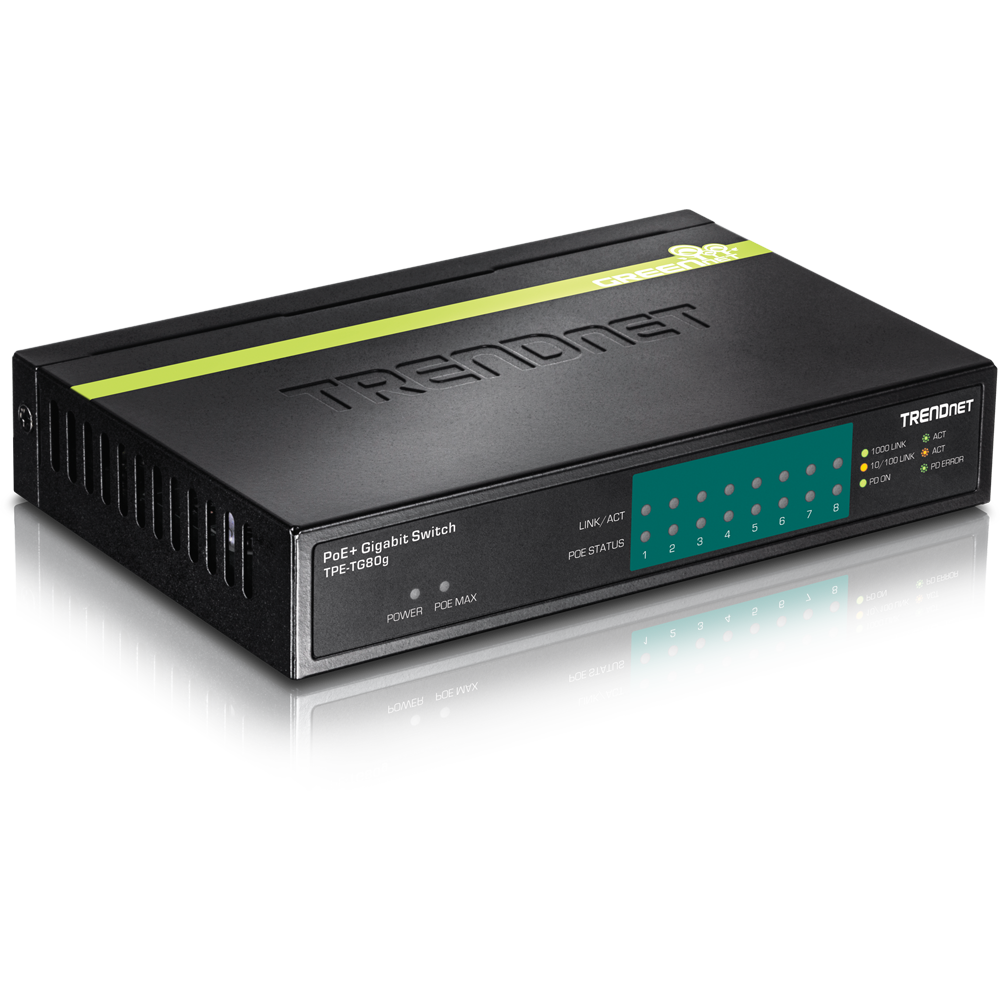 8 Port Gig PoE GREENnet Swtch