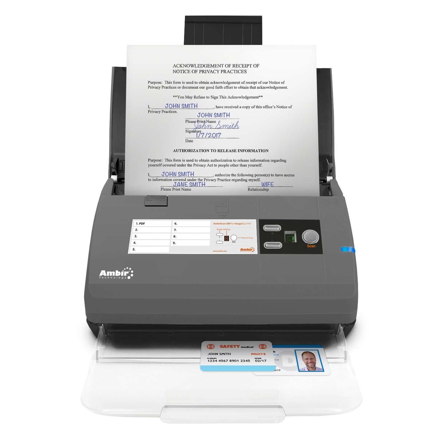 AMBIR DS830IX ADF SCANNER AUTOMATIC DOCUMENT FEEDER - DESKTOP - MONOCHROME SPEED
