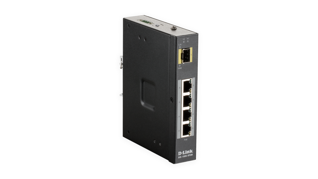 D-Link NT DIS-100G-5PSW 5PT UNMNGD Industrial SWT -40C to +75C PoE 120W Budget