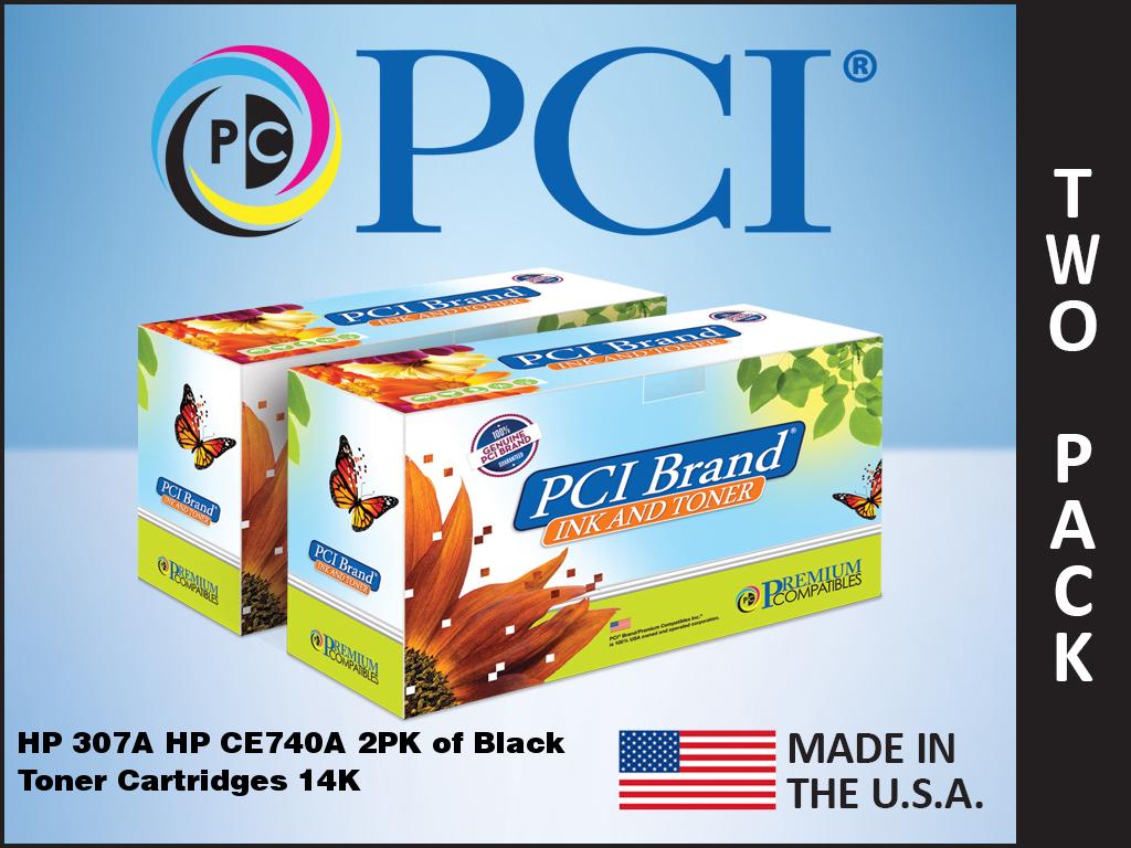PCI REMAN HP 307A CE740A 2-PK TONERS 14K