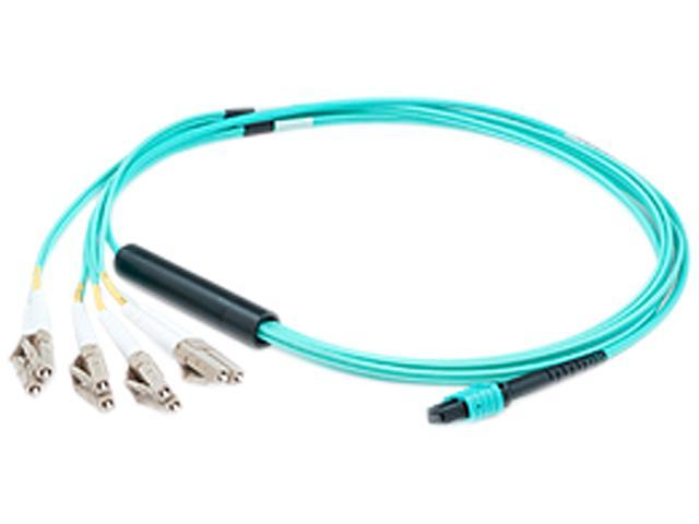 THIS IS A 3M MPO (FEMALE) TO 8XLC (MALE) 8-STRAND AQUA RISER-RATED FIBER FANOUT
