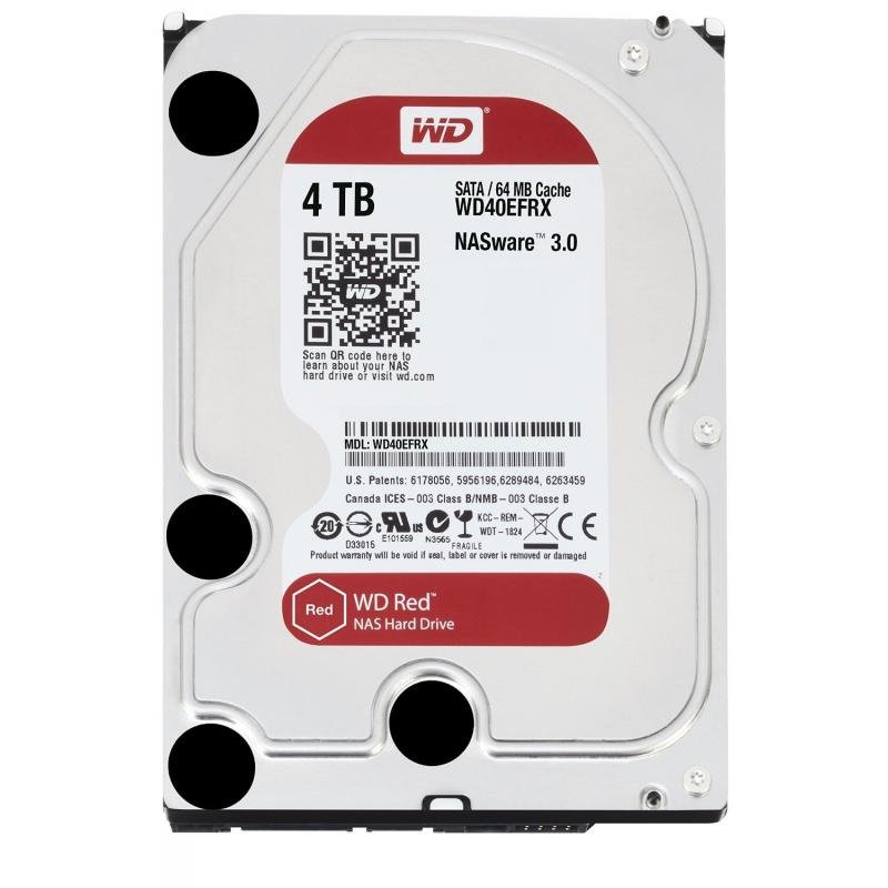 WESTERN DIGITAL 4TB RED SATA 6GB/S INTELLIPOWER 64MB 3.5IN NAS 1 TO 8BAY