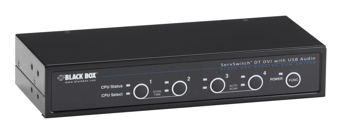 DVI-D SINGLE-MONITOR DESKTOP KVM SWITCH - BIDIRECTIONAL USB, AUDIO, 4-PORT