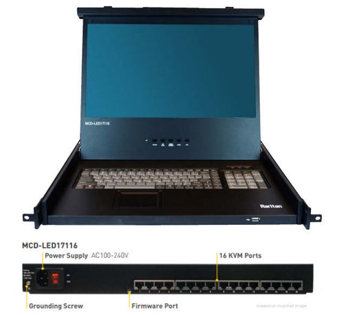 17 LCD CAT5 KVM SWITCH, 1 USER, 16 POR