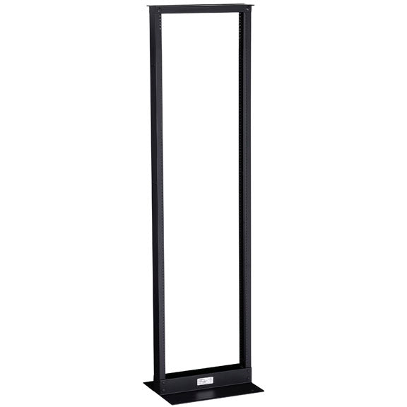 RACK ALUM 2POST 38U 19"W X 14"D 12-24 BK