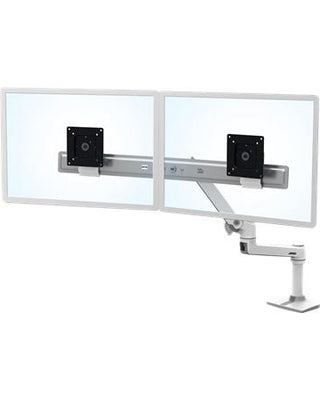 LX DESK DUAL DIRECT ARM POLISHED ALUMINUM