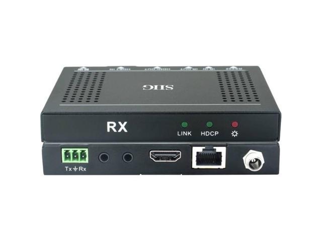 RECEIVES HDMI AUDIO AND VIDEO SIGNALS, RS232 CONTROL, IR CONTROL, POH UP TO 70 M