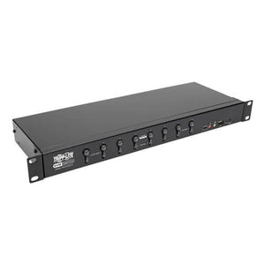 8-PORT DVI/USB KVM SWITCH WITH AUDIO AND USB 2.0 PERIPHERAL SHARING, 1U RACK-MOU