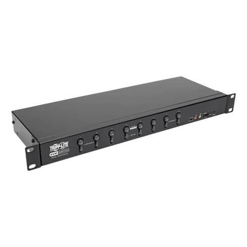 8-PORT DVI/USB KVM SWITCH WITH AUDIO AND USB 2.0 PERIPHERAL SHARING, 1U RACK-MOU