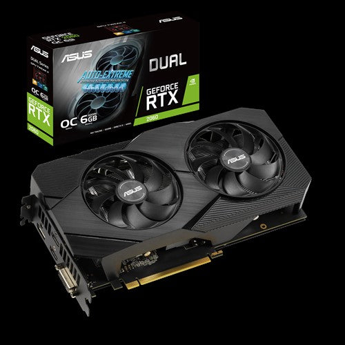 ASUS VCX DUAL-RTX2060-O6G-EVO GeForce RTX 2060 OC EVO 6G GDR6 192B DVI HDMI DP