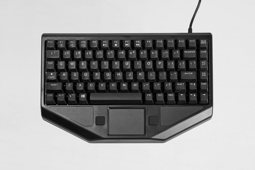 83 KEY, RED BACKLIGHTING, TOUCHPAD, USB, RUGGEDIZED, COILED CORD